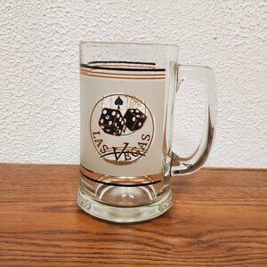 Drinkware - Glass Mug - Las Vegas with Dice and Playing Card Image